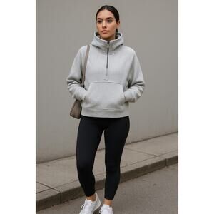 Lululemon Scuba Oversized Funnel Neck Half-Zip in Gray XS/S